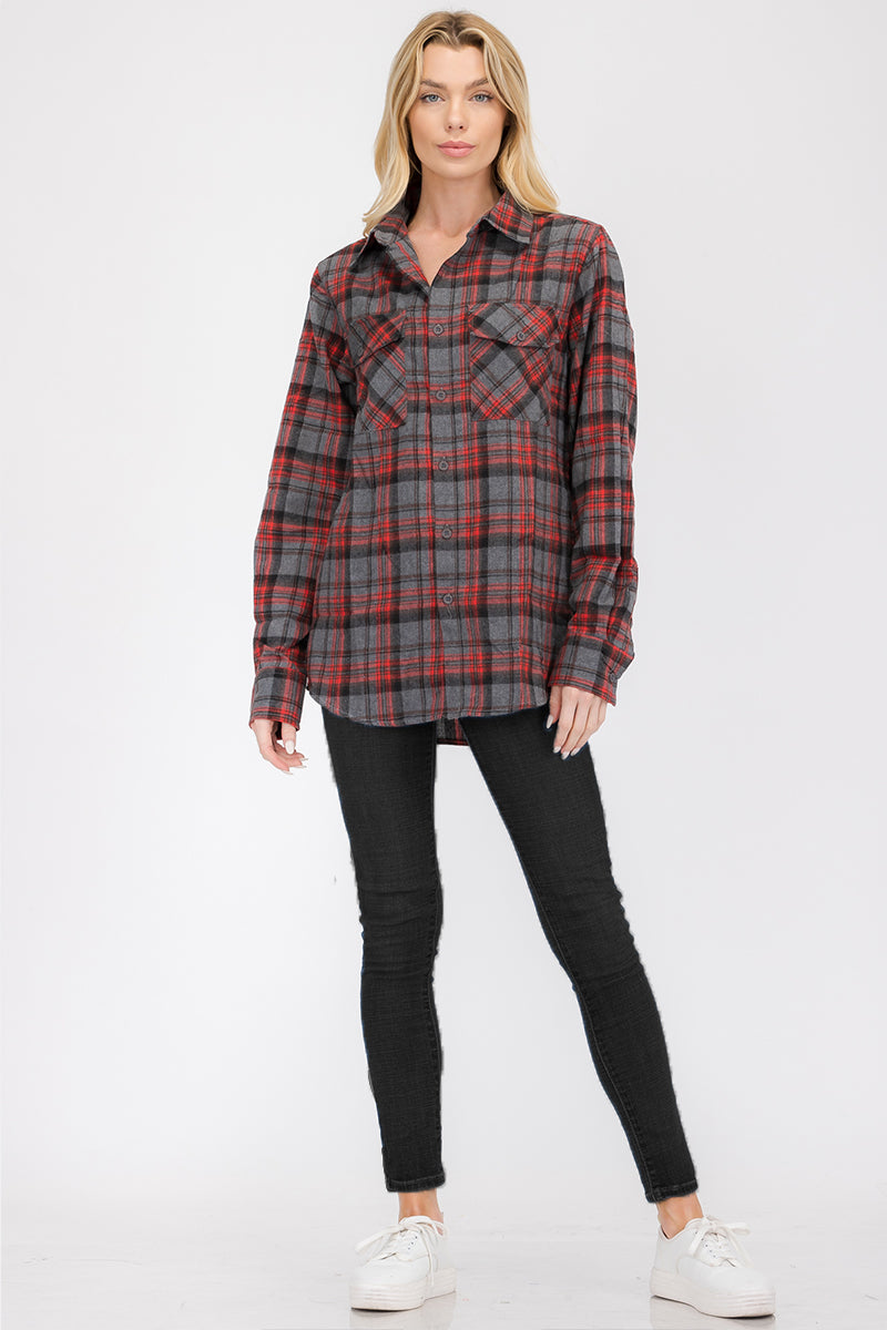 Oversize Boyfriend Plaid Checkered Flannel