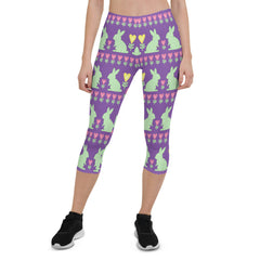 Easter Bunny Capri Leggings for Women