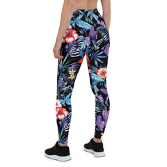 Womens Hawaii Hibiscus Floral Leggings