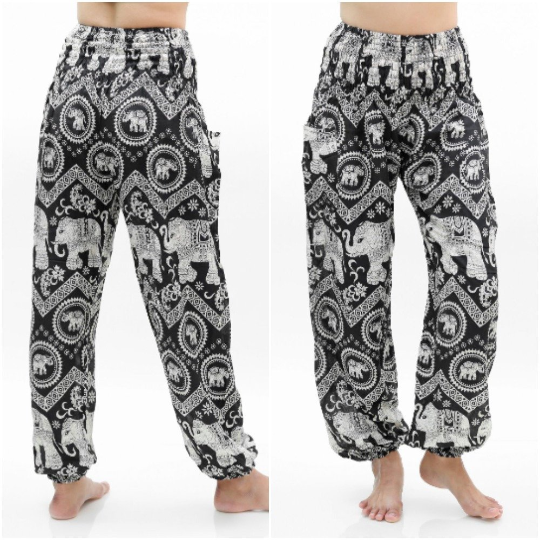 Black ELEPHANT Pants Women Boho Pants Hippie Pants Yoga