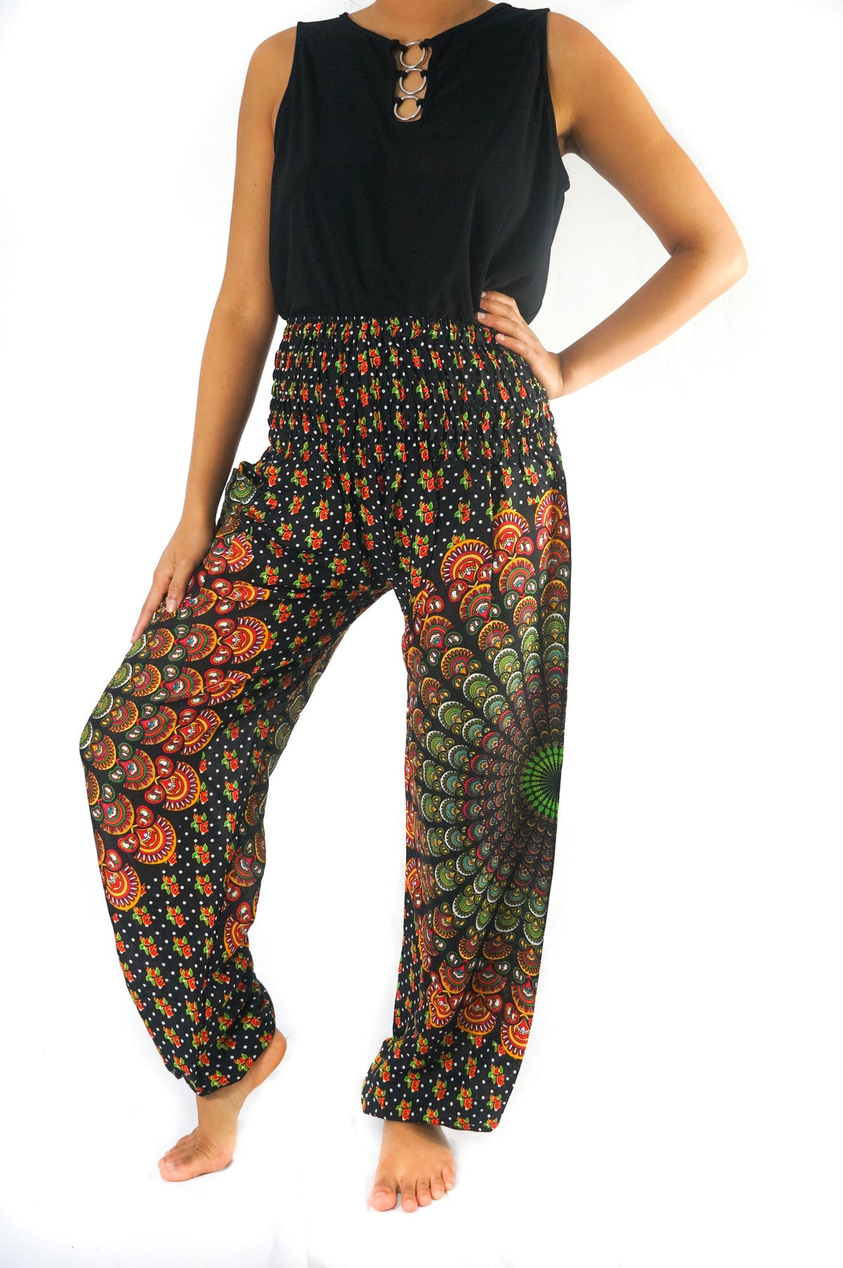 Black Chakra Harem Pants, Hippie Pants, Boho Pants