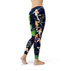 Womens Koi Fish in Pond Leggings