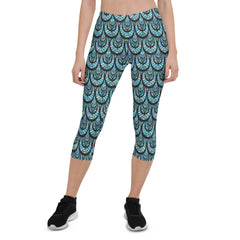 Ocean Mermaid Capri Leggings for Women