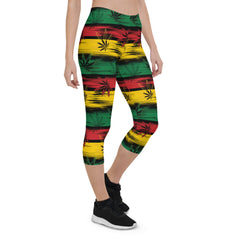 Womens Reggae and Cannabis Capri Leggings