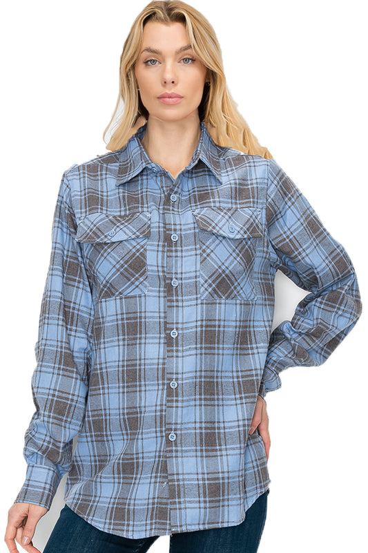 Oversize Boyfriend Plaid Checkered Flannel