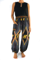 Black Elephant PEACOCK Black Pants Women Boho Pants Hippie Pants