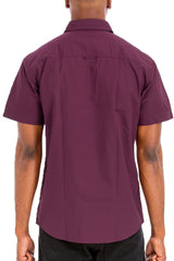 TWO POCKET BUTTON DOWN SHIRT (BURGUNDY)