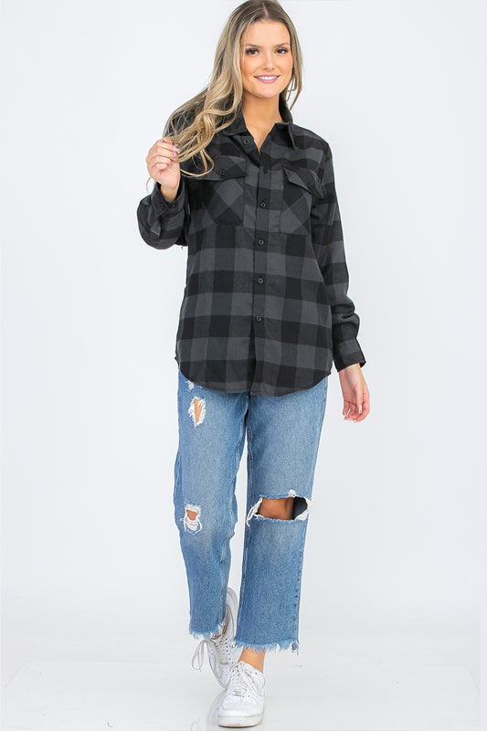 Oversize Boyfriend Plaid Checkered Flannel