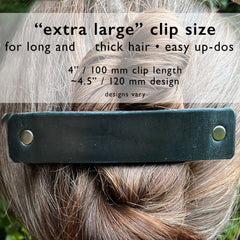 Black Barrette with Fancy Silver Filagree Studs