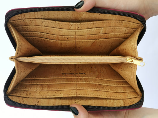 Sally aubergine cork wallet