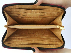 Sally aubergine cork wallet