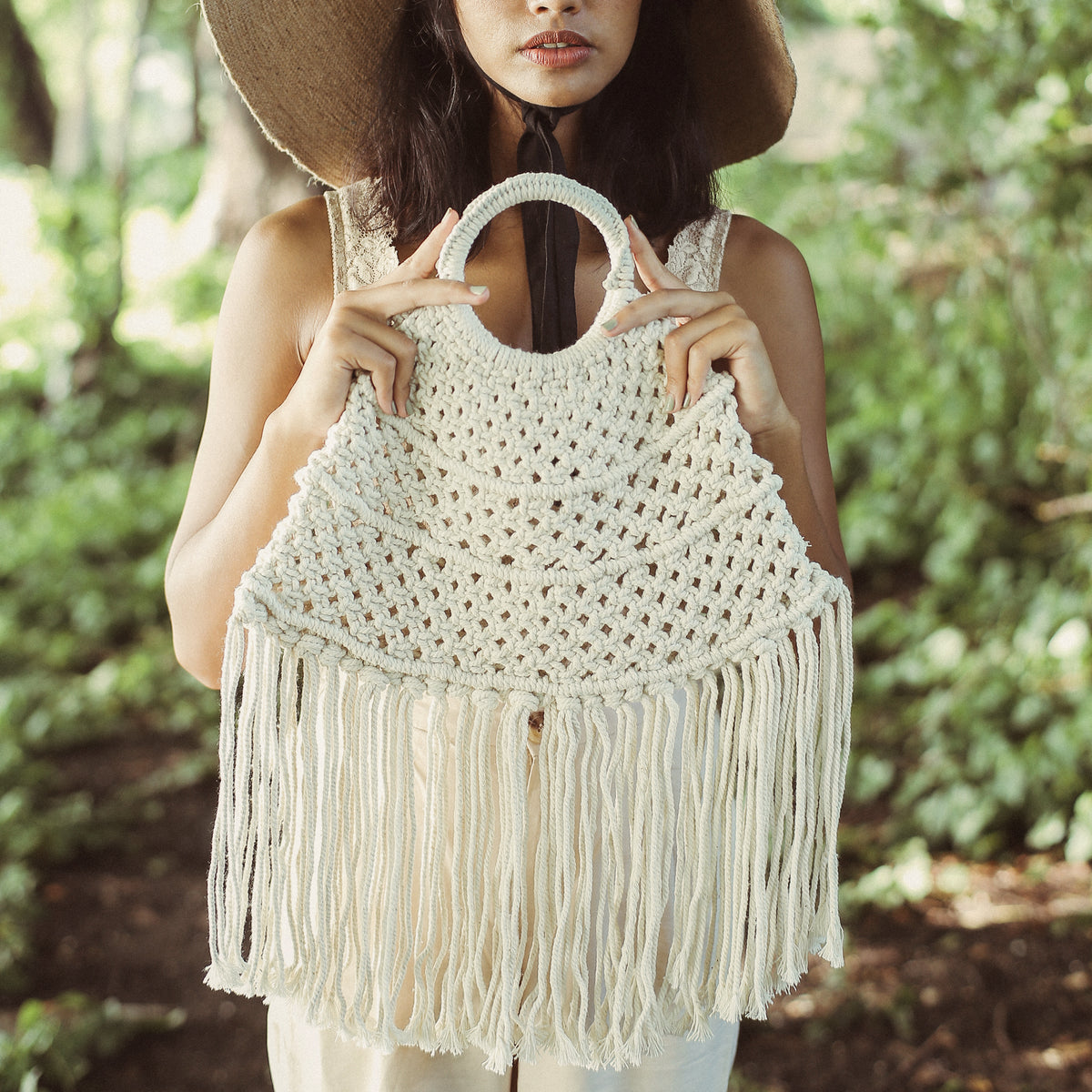 Amer Macrame Fringe Bag