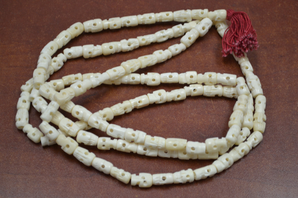 108 Tibetan Buffalo Skull Bone Mala Prayer