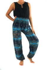 Turquoise Paisley Harem Pants, Hippie Pants, Boho Pants, Paisley Pants