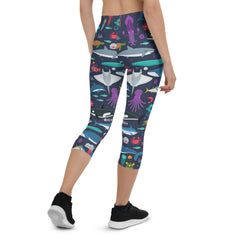 Marine Life Capri Leggings for Women