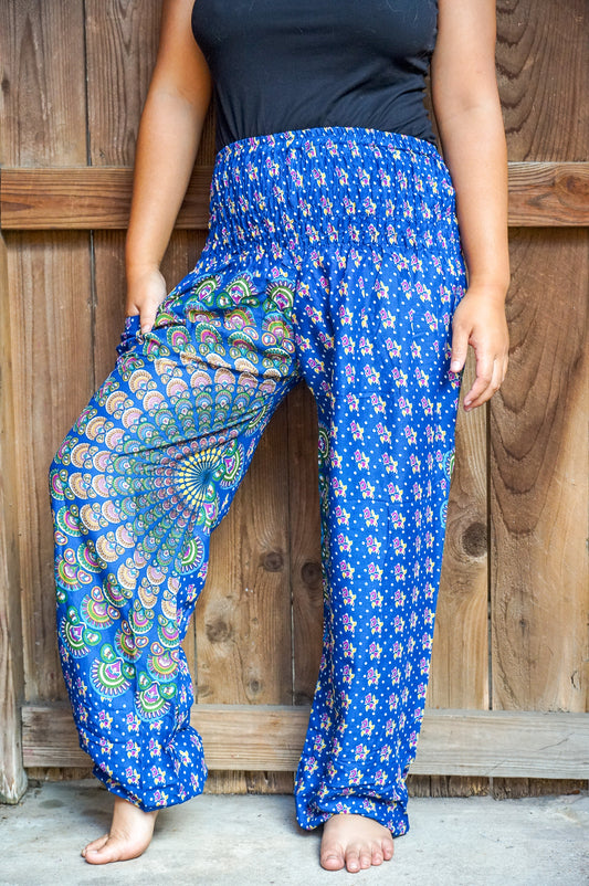 Blue Chakra Harem Pants, Hippie Pants, Boho Pants