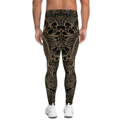 Golden Koi Fish Black Leggings for Men