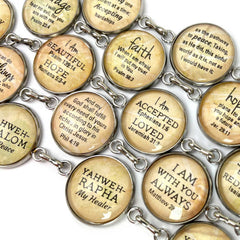I Love Music - Glass Charm Stainless Steel Bracelet with Dangling