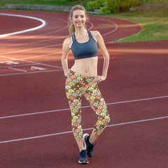 Womens Donuts Capri Leggings