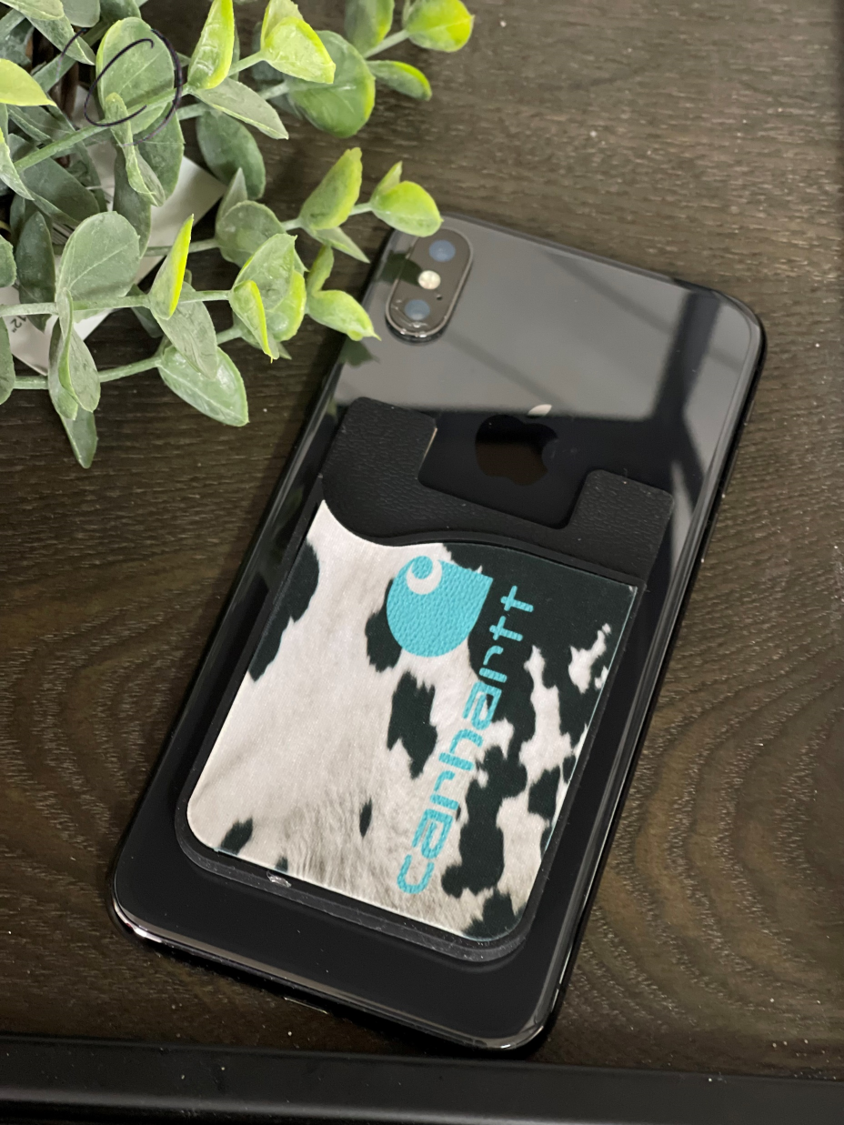 Teal Cowhide Carhartt Card Caddy Phone Wallet