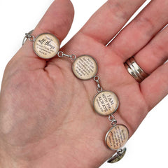 Hope & Encouragement Scripture Bracelet – Glass Charm Stainless Steel