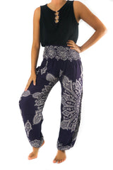 Purple Butterfly Harem Pants, Hippie Pants, Boho Pants