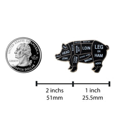 Pig Butcher Cuts Enamel Pin - Pork Diagram Lapel Pin