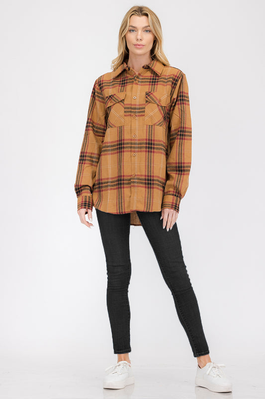 Oversize Boyfriend Plaid Checkered Flannel