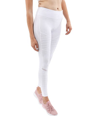 Athletique Low-Waisted Ribbed Leggings - White