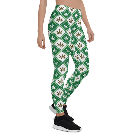 Womens Cannabis Green Leggings