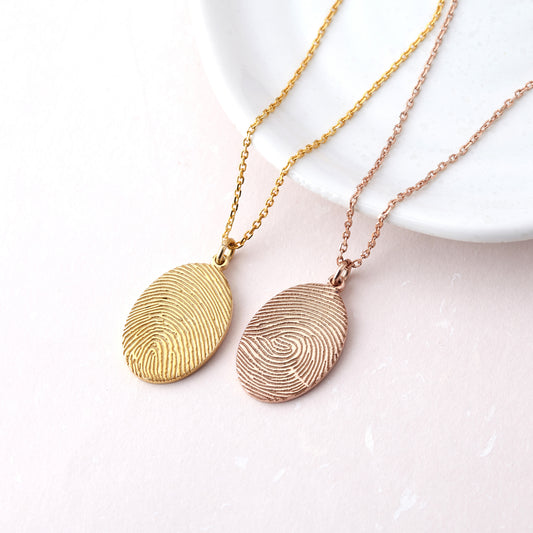 Actual Fingerprint Necklace Memorial Thumbprint Jewelry