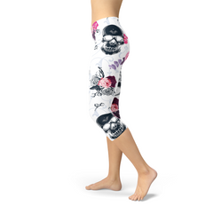 Womens Day Of The Dead Capri Leggings