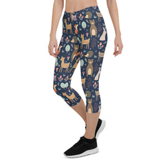 Cute Forest Animals Capri Leggings for Women