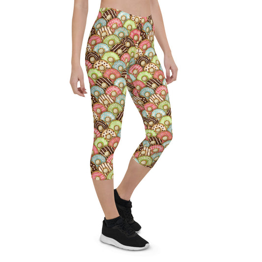 Womens Donuts Capri Leggings