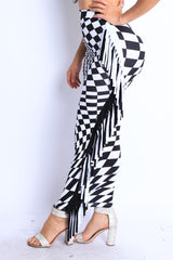 Checkered Elastic High Waist Stretch Bodycon Maxi Pencil Skirt