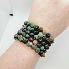 Colorful Agate Stone Bracelets Semi Precious Stone Reiki