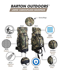 Camouflage 30" Hiking/Camping Water-Resistant Mountaineer's Backpack