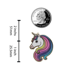 Majestic Unicorn Enamel Pin - Rainbow Hair Unicorn Pin