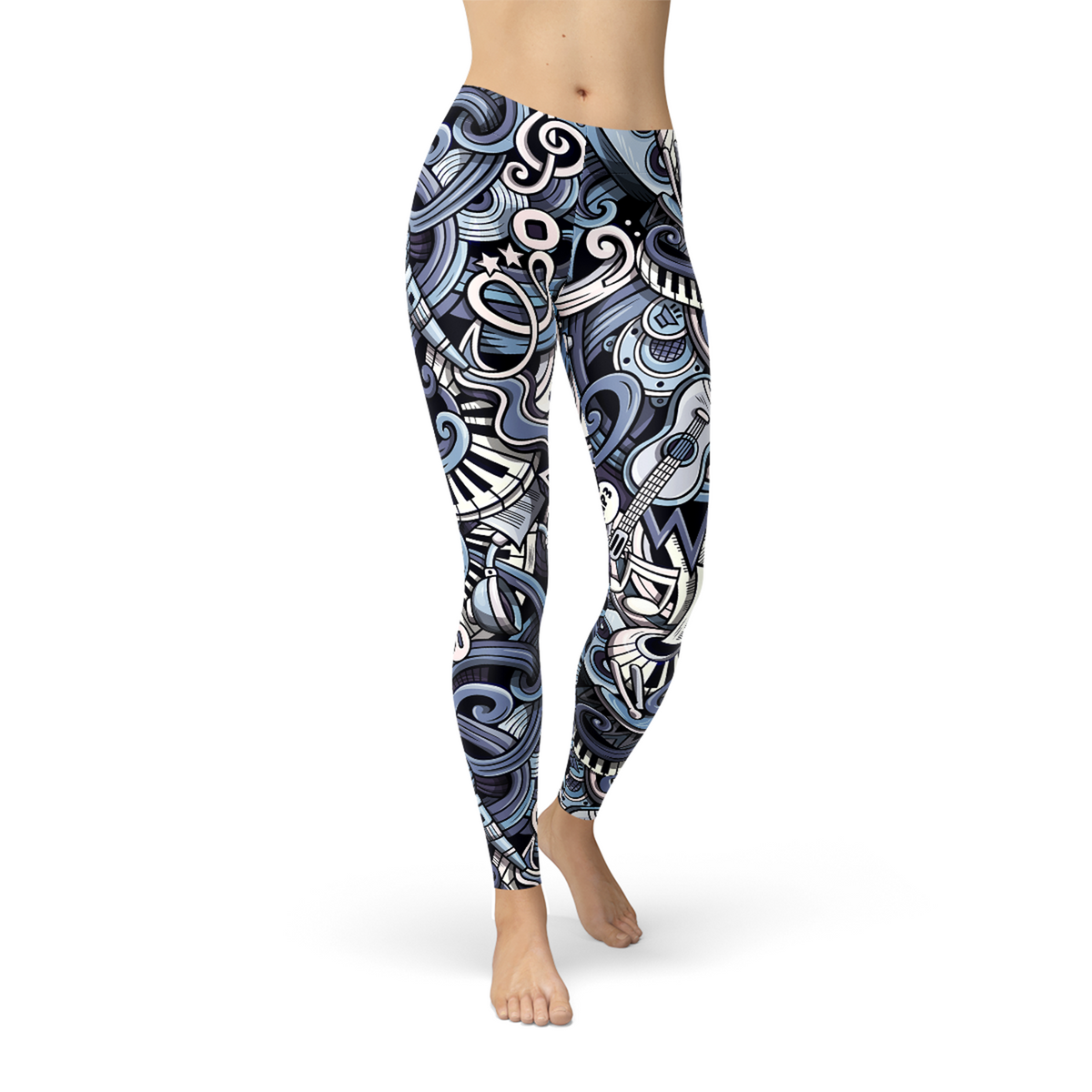 Womens Music Blue Leggings