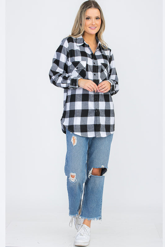 Oversize Boyfriend Plaid Checkered Flannel