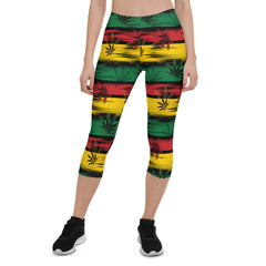 Womens Reggae and Cannabis Capri Leggings