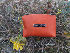 Carry cork coin purse - bright orange