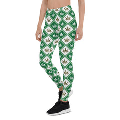 Womens Cannabis Green Leggings