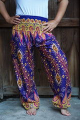 New Puple Peacock Boho Hippie Gypsy Pants