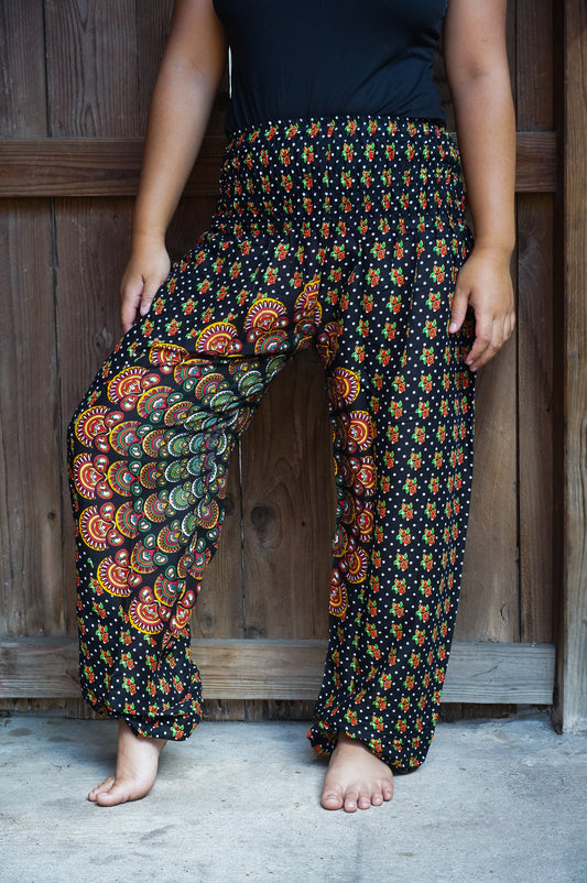 Black Chakra Harem Pants, Hippie Pants, Boho Pants