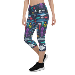 Marine Life Capri Leggings for Women