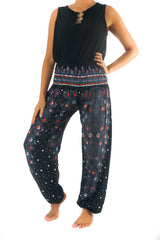 Black PEACOCK Women Boho Pants Hippie Pants Yoga Pants