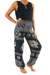 Black ELEPHANT Pants Women Boho Pants Hippie Pants Yoga