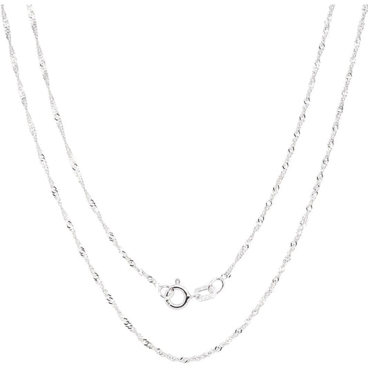 925 Sterling Silver Singapore Chain Necklace