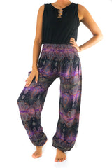 Purple PAISLEY Women Boho Pants Hippie Pants Yoga Pants